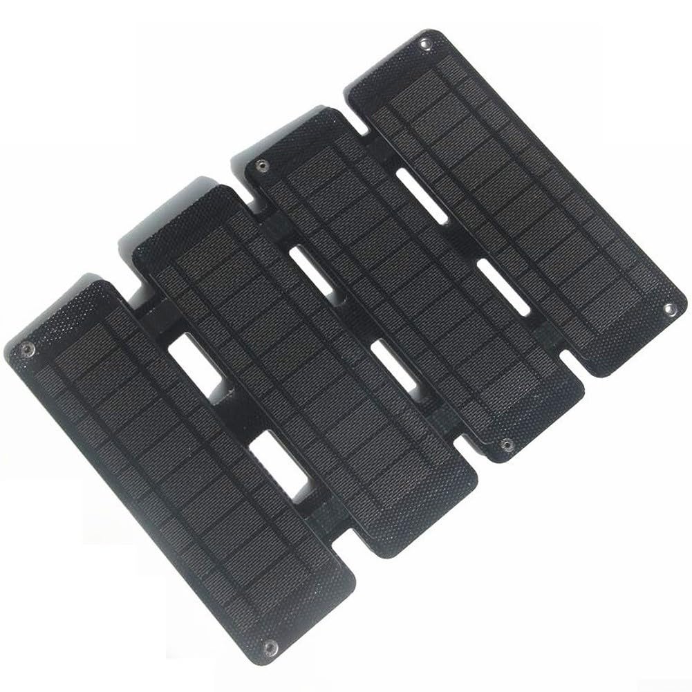 Cargador solar plegable de 13 W con laminación ETFE, silicio monocristalino, doble salida USB, IPX6 resistente al agua para camping y viajes (negro)