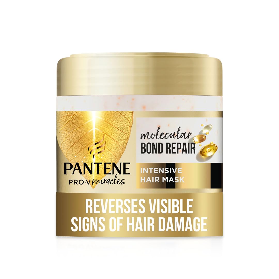 PanteneMolecular Bond Repair Intensive Hair Mask with Biotin 300ml. Pro-V Concentrated Formula for Extremely Dry Damaged Hair. Leaves Hair Visibly Healthier, Strengthened and Regenerated