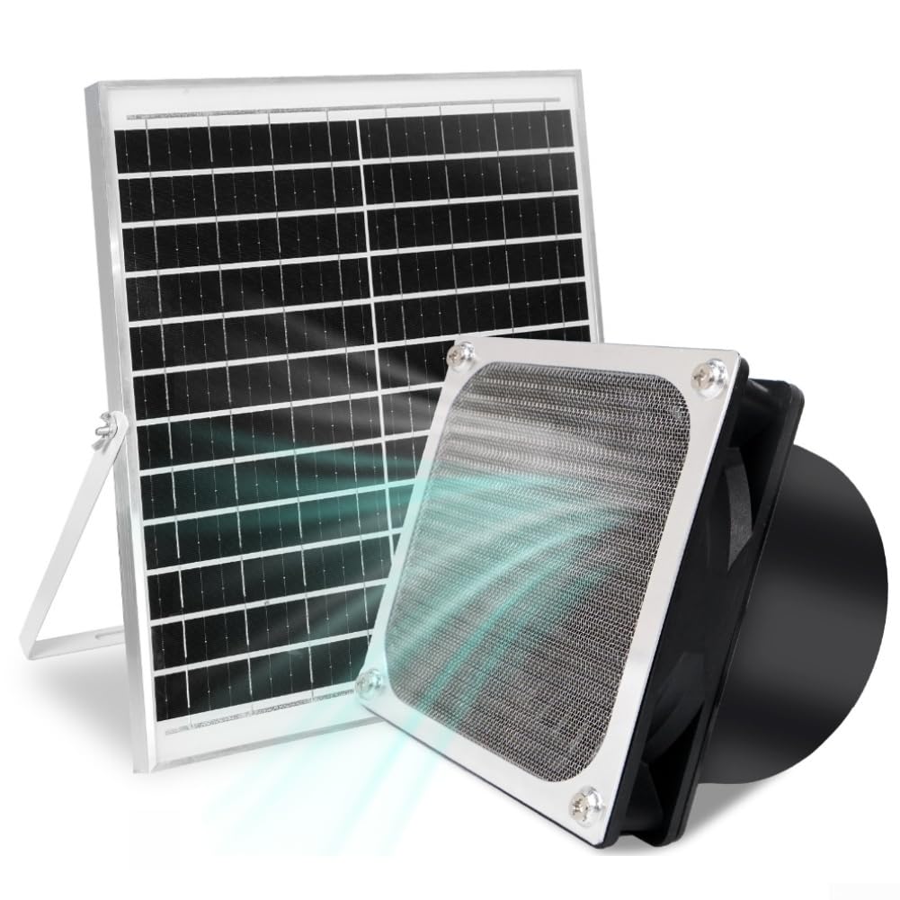 Solar Abluftventilator Für Gewächshaus Leiser Betrieb Mit Metallgitter