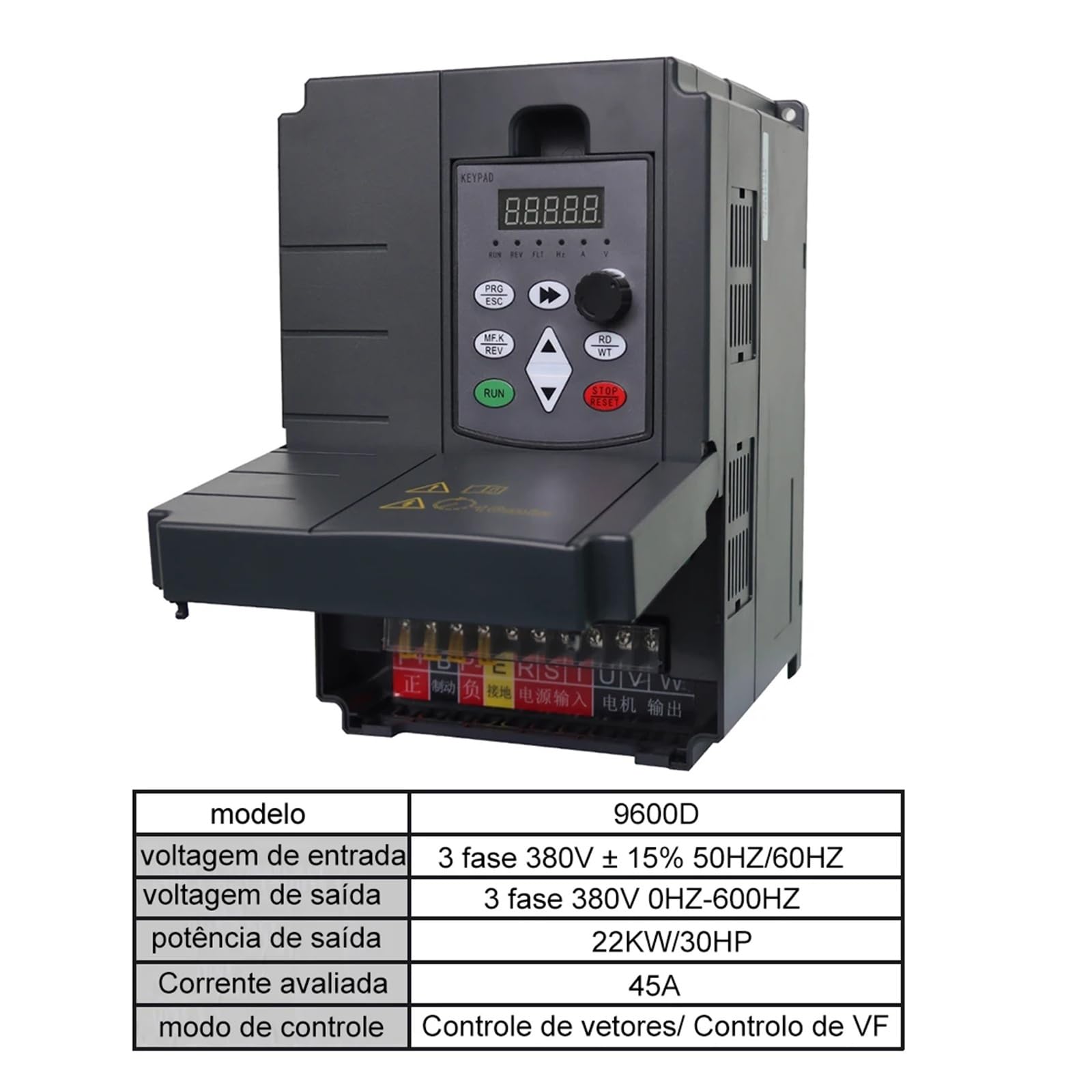 Variateur de fréquence VFD 2,2kW à 55kW, variateur de vitesse 380V/220V Protections multiples(380V,7.5KW)