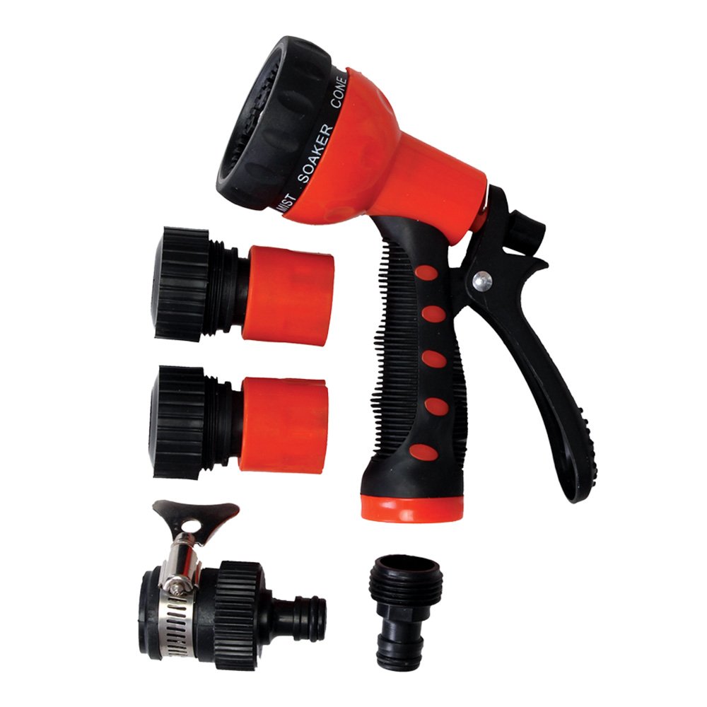 Mitras 7 in 1 Water Spray Gun Set | Size : D-20mm (3/4") | Heavy Duty | with Tap Adapter having easy to use | Butterfly Clamp to Tighten | Multifunction Spray Gun | Lightweight & Durable | (Orange) (B072MZMH7M) Amazon Price History, Amazon Price Tracker
