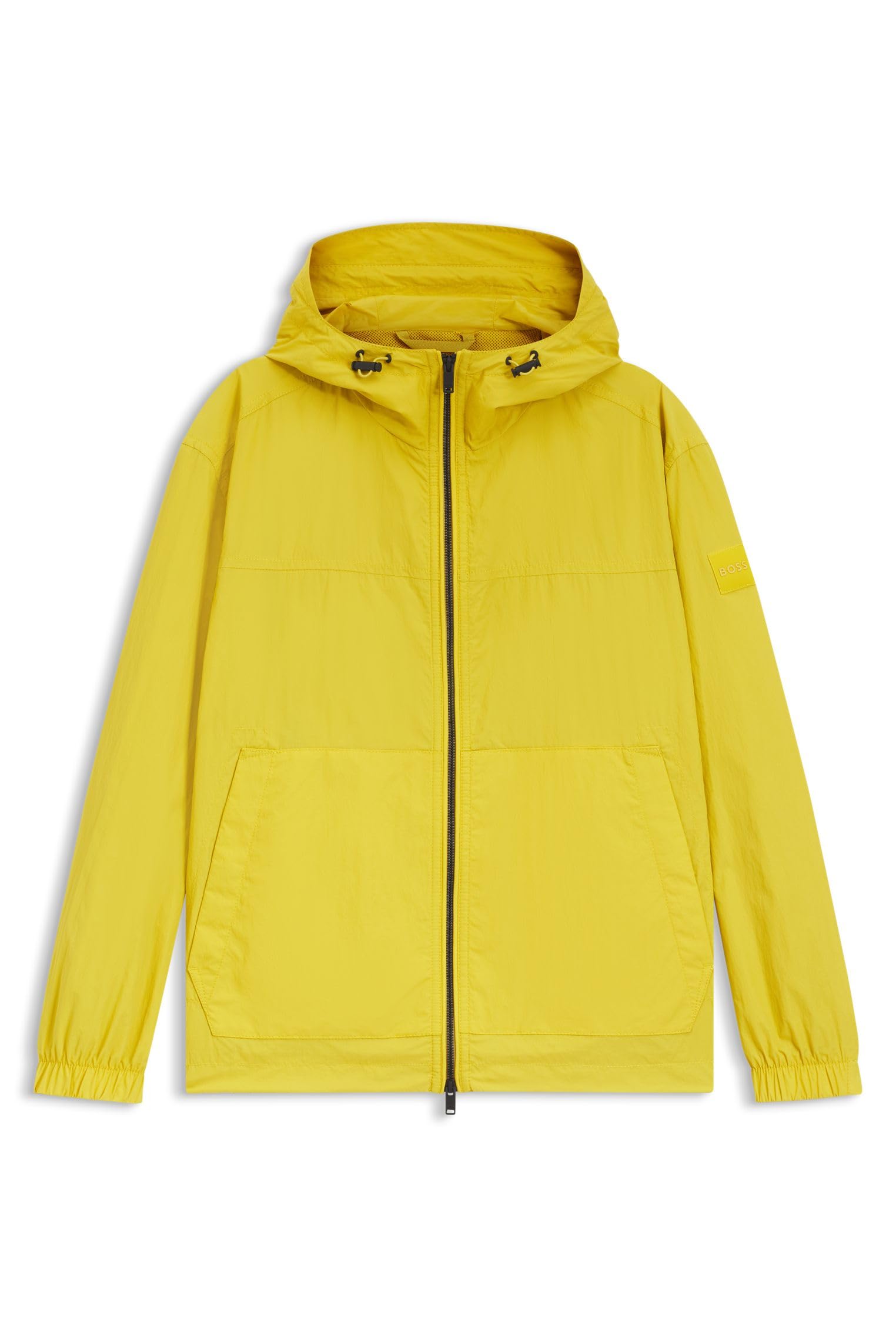 BOSS Orip Stretch Nylon Hooded Jacket, Yellow, Size 52=Uk42, Men