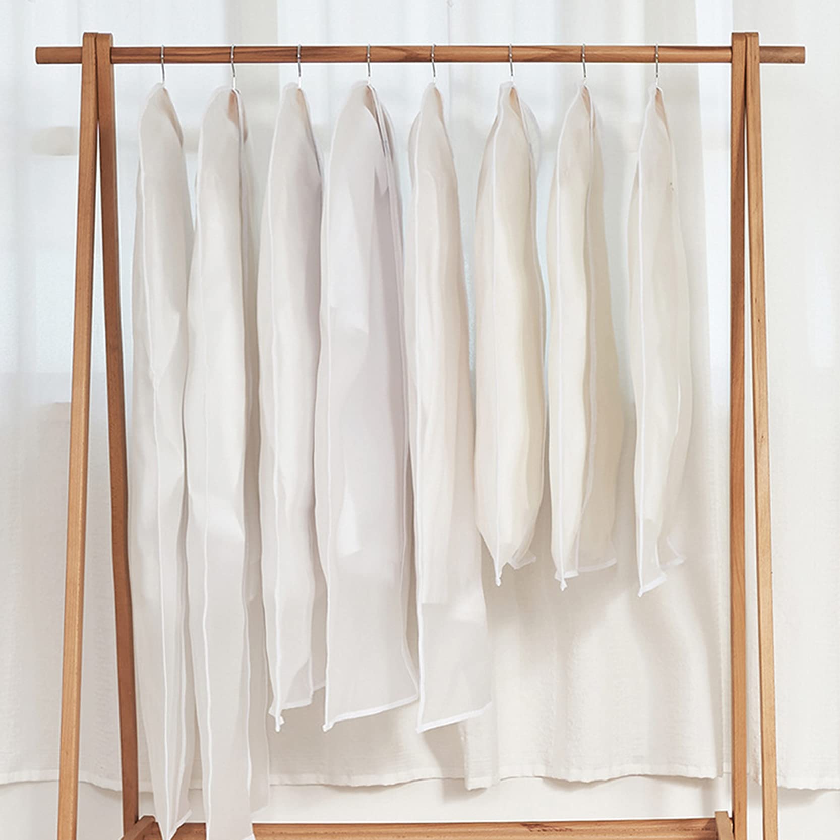 Fundas para Ropa Fundas para Trajes para Colgar Almacenamiento, Paquete de 12 Fundas para Ropa con Cremallera A Prueba de Polvo, Antiarrugas, Bolsas para Ropa Translúcidas, Lavables, Reutilizable