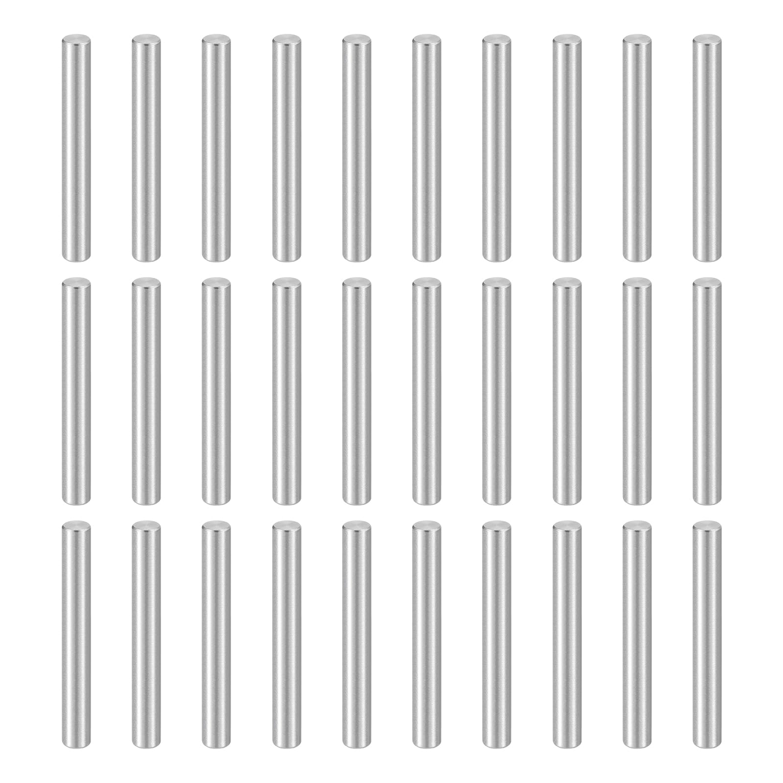 sourcing map 55pcs Dowel Pins, M4 x 32mm 304 Stainless Steel Cylindrical Shelf Support Peg Pin Rod Fasten Elements for Metal Devices Wood Furniture DIY Installation, Silver — image 1