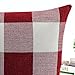 Uarter Checkers Plaids Throw Pillow Case Sham Decor Cushion Covers Square Red White 18x18 Inch Linen