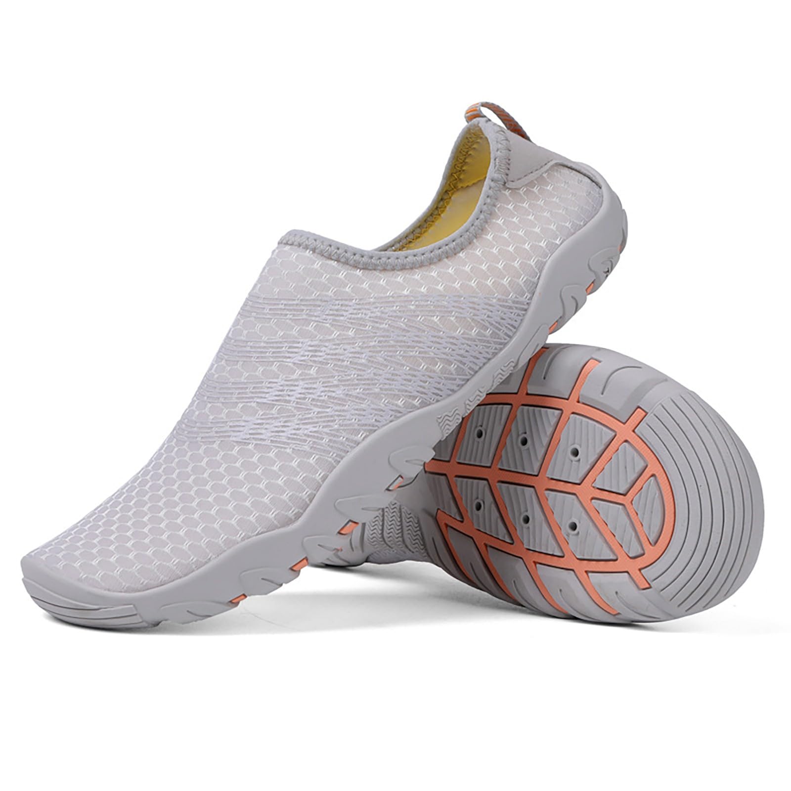 Damskie szybkoschnące buty do wody na bose stopy, lekkie, wsuwane, do wody, oddychające, siatkowe, na plażę, do pływania, na basen, jogę i surfowanie, szary, 36 EU