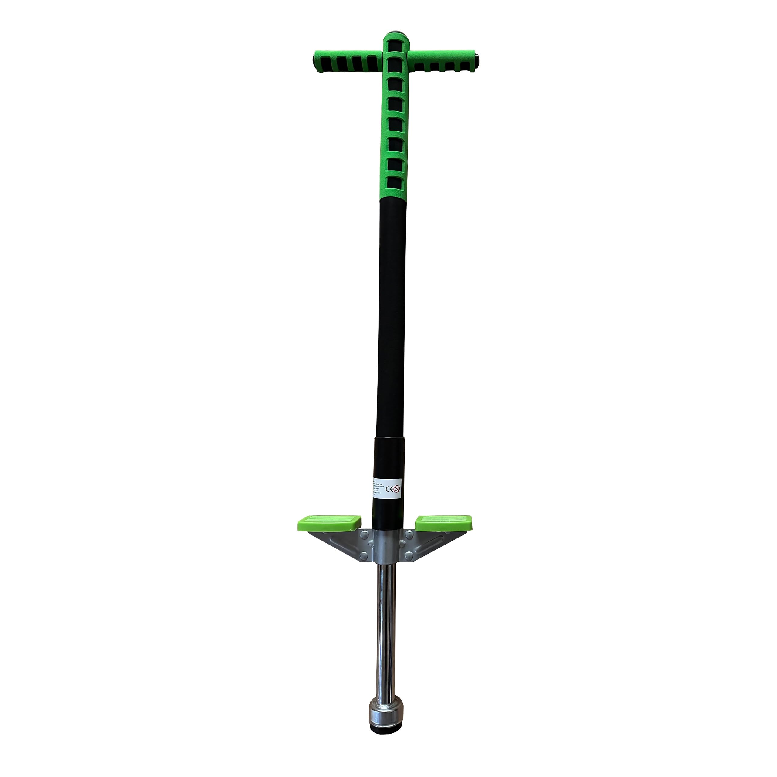 Relaxdays Pogo Stick for Kids, Padded, Non-Slip, Stainless Steel, Up to 35kg, Outdoor, Blue/Green, 94.5x23.5x6cm