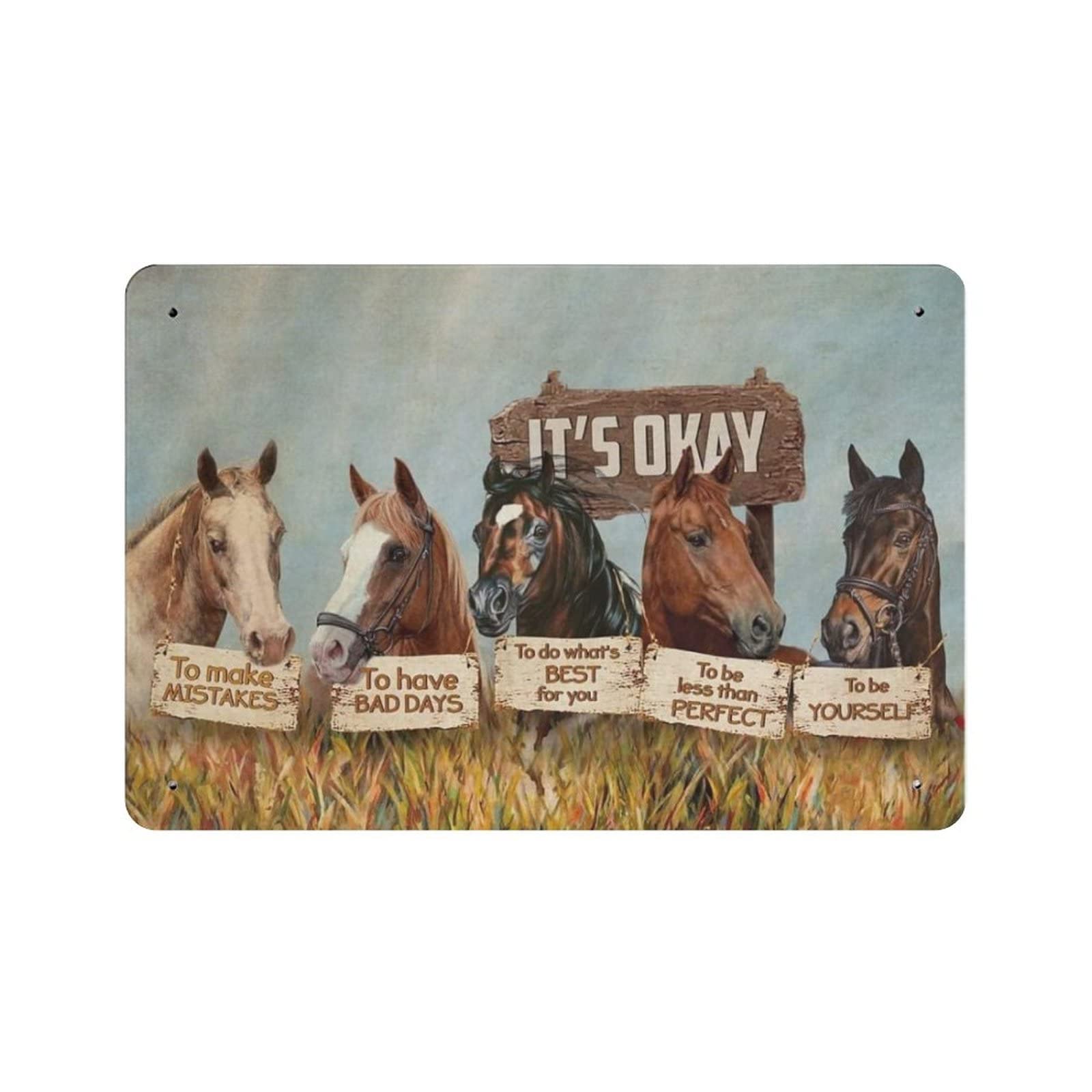AOOEDM Five Horses So Together We Built A Life We Loved Vintage Metal Tin Sign for Home Coffee Shop Office Wall Art Metal Poster Garage Decor Man Cave Sign Inspirational Quote Wall Decor