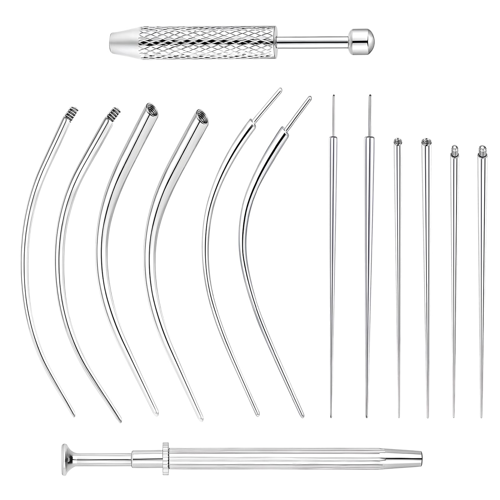 14PCS Piercing Ball Grabber, Professional Piercing Tool Kit with Taper and Flat Back Earring Applicator, for Jewelry Insertion and Removal, Ideal for Ear, Nose, Navel, Lip Piercings