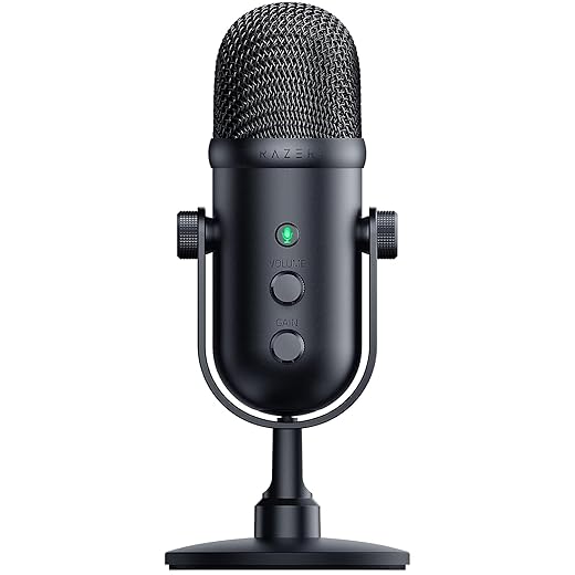 Razer Seiren V2 Pro USB Microphone for Streaming, Gaming, Recording, Podcasting on PC, Twitch, YouTube: High Pass Filter - Mic Monitoring and Gain Control - Built-in Shock Absorber and Mic Windsock
