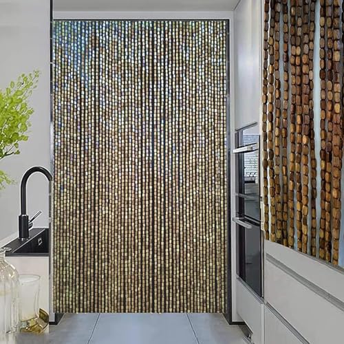 Rideaux de perles en bois pour porte et separation de piece retro - 6