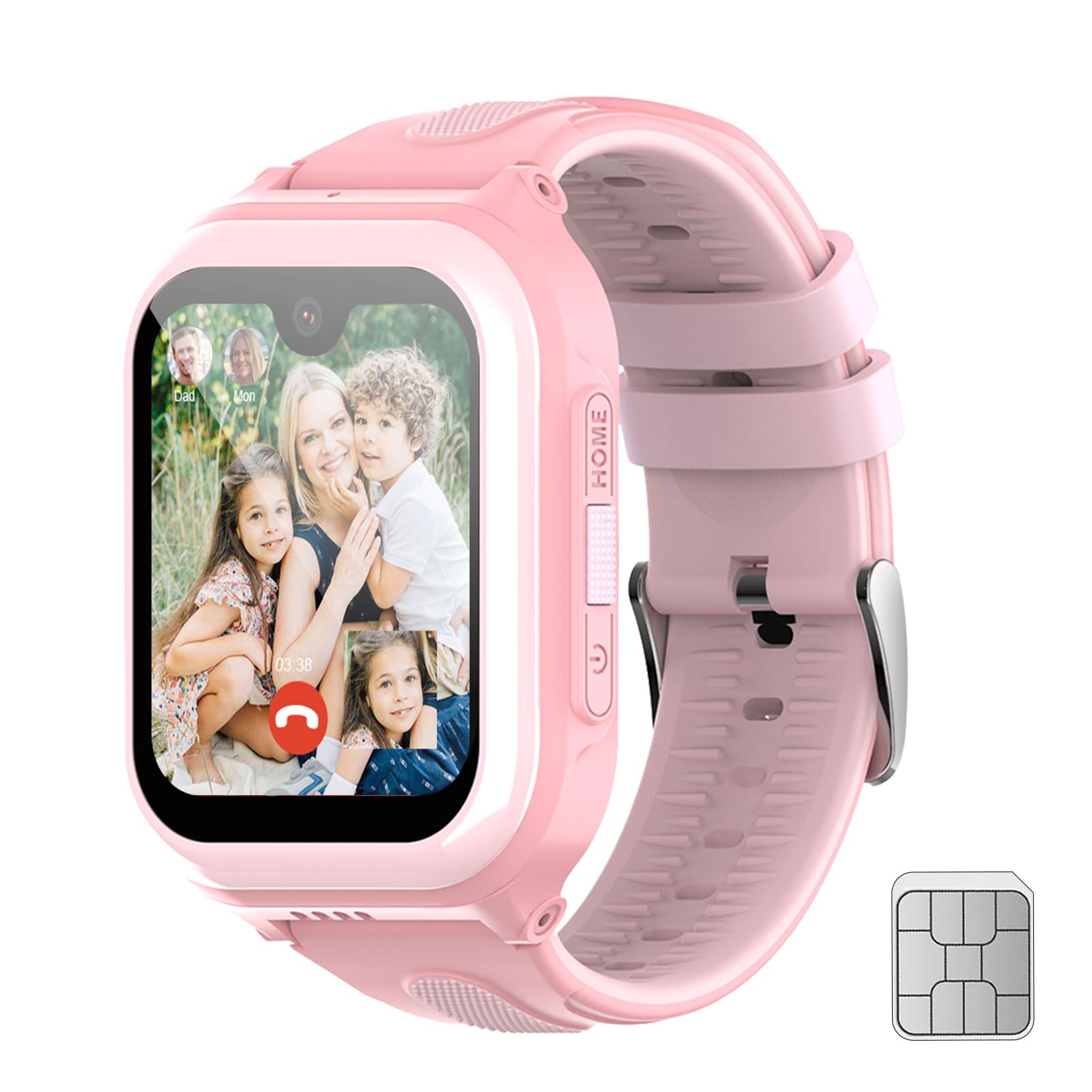 LogHog 4G Kids Smart Watch with GPS Tracking, SOS, WiFi, Camera, Step Counts, 2 Way Voice Chat & Video Calling - SIM Card Included - Amoled Kids Smart