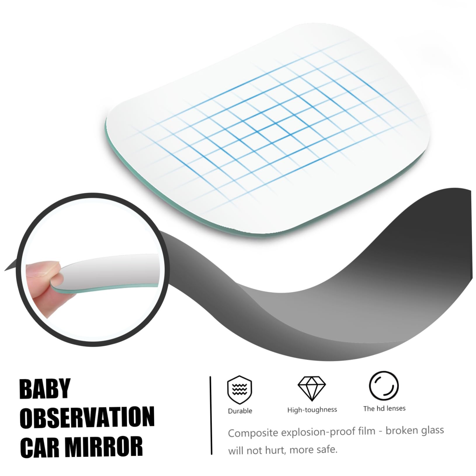 Hohopeti Car Mirror Rear View Mirror for Boys and Girls Function for Infant Observation