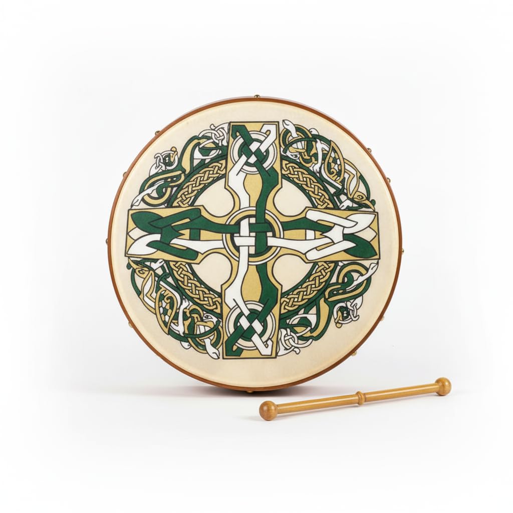Irish Celtic Bodhran Drum 18 Inch with Natural Goat Skin Head