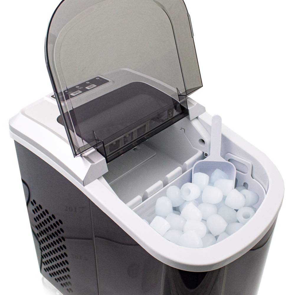 Eiswürfelmaschine Edelstahl Eiswürfelbereiter Eiswürfel Ice Maker Eis Maschine Icemaker (Grau)