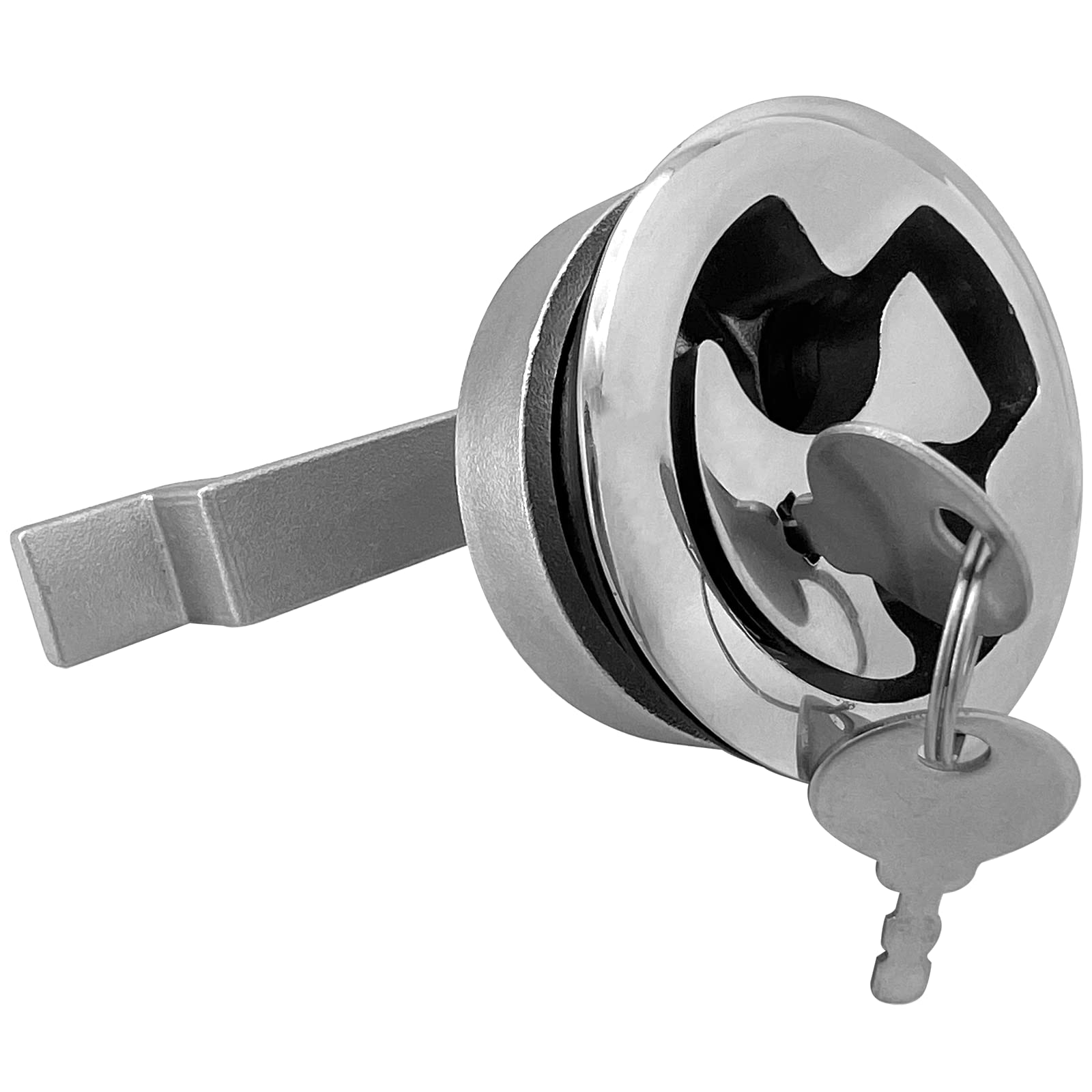 ISURE MARINE Fibbia da pavimento, in acciaio inox, con manico di sollevamento, fibbia a pavimento, fibbia a scomparsa, chiusura con chiave, 2 pezzi