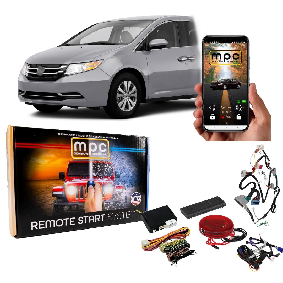 MPC Smartphone/Factory Remote Activated Remote Start Kit Compatible with Honda Odyssey 2014-2017 - Push-to-Start - T-Harness - 1-Year Free Service Included - USA Tech Support
