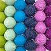 Rainbow Party - 100% Handmade Wool Felt Pom Poms - (50) Pure New Zealand Wool Felt Balls - DIY Pompoms - 0.8-1.0" Size - Drawstring Muslin Bag #3