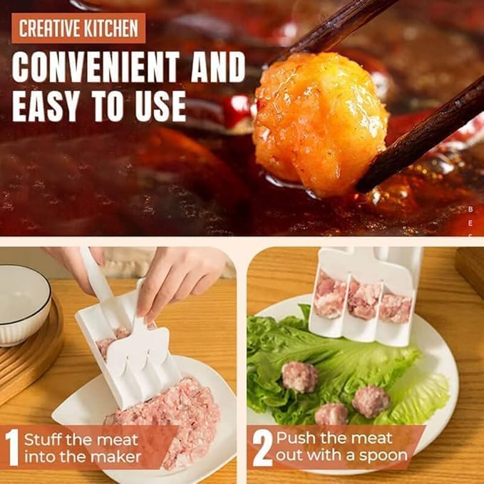 Perfect Pricee Meatball Maker,Stainless Steel Meatball Scoop Maker with Cutting Spade Portable Cheese Ball,Rice-Meat Dumplings Cake Manchurian rasgulla Maker Fish Ball Burger Meatball 2