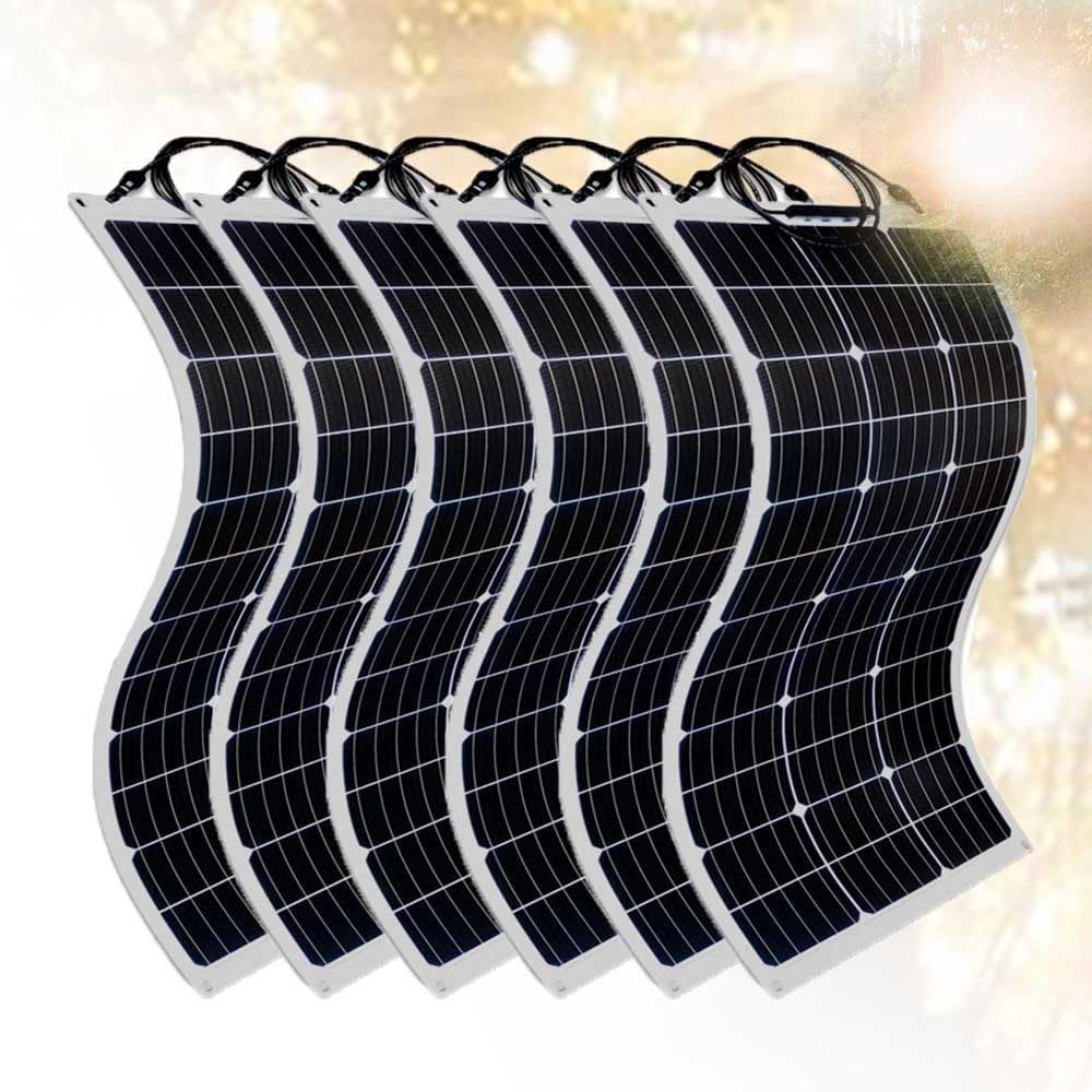 Kit Pannello Solare Flessibile 300W 18V Monocristallino Regolatore Solare 40A Modulo Fotovoltaico per Ricarica Batterie 12V - Camper Roulotte Barche Tetti 6 * 300W