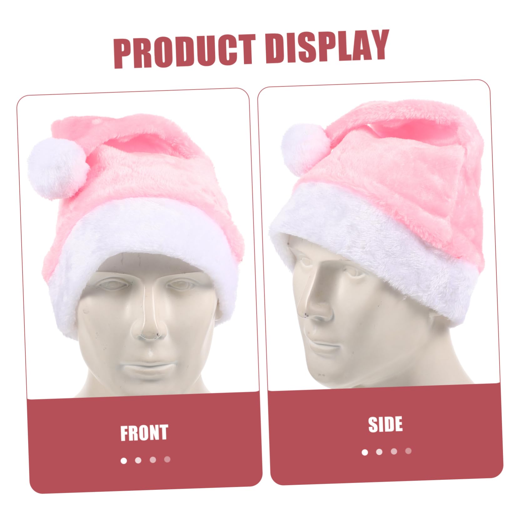 TOPBATHY 5 Piezas Gorro De Papá Noel De Felpa Gorra De Santa Claus Sombrero De Santa Para Fiesta Gorro De Papá Noel De Navidad Sombrero De Navidad De Peluche Felpa Corta Rosa
