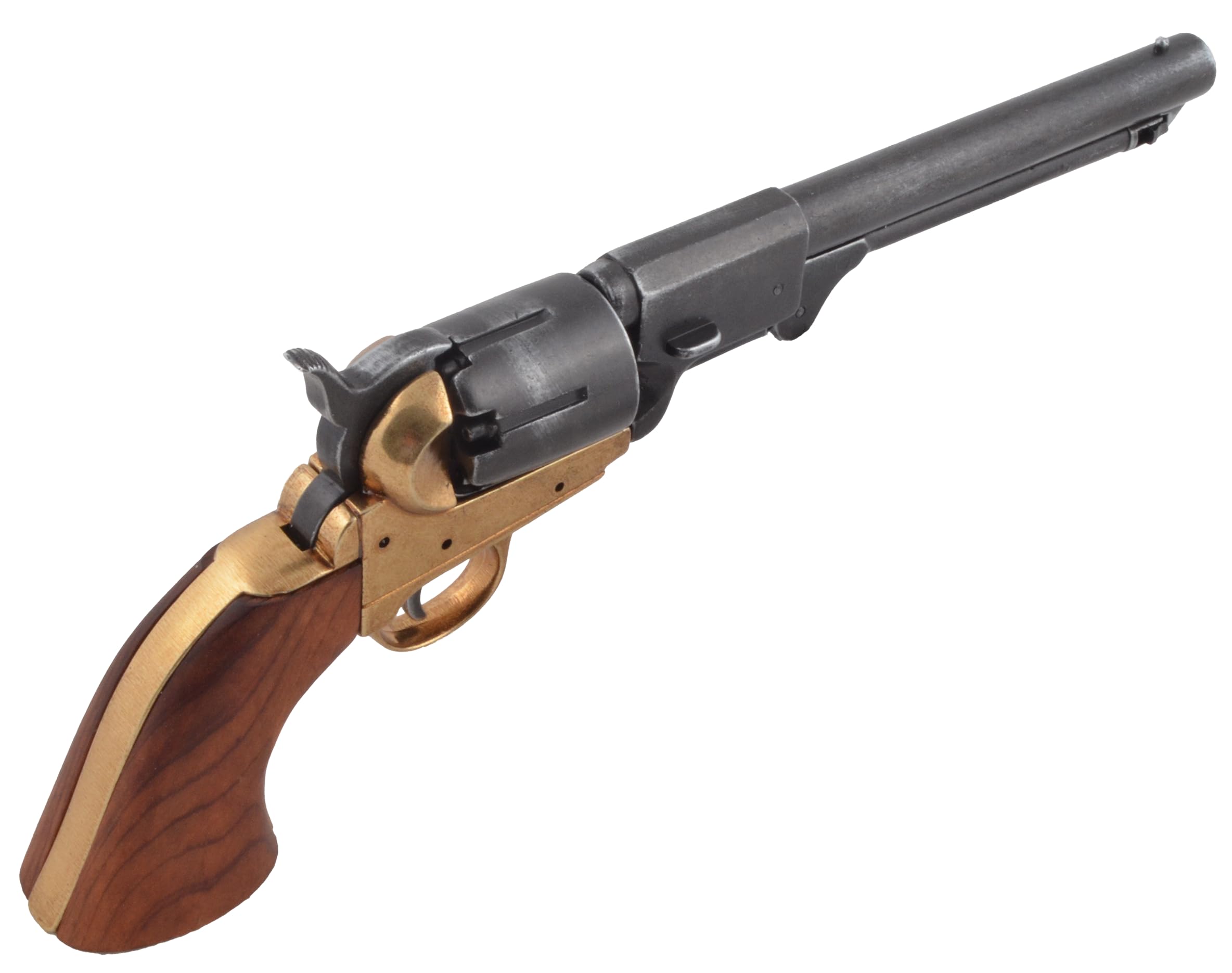 Colt Army 1860 di Grisworld, finitura grigio acciaio, in ghisa e legno, collezione Denix, 100-2083, completamente funzionante, ma non sparabile, non fornisce protezione.