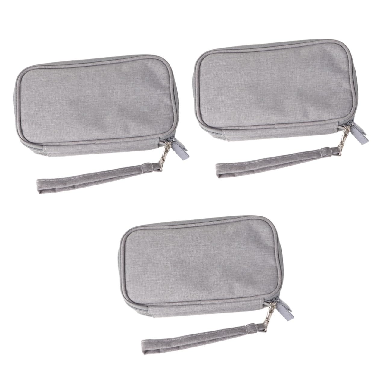Gadpiparty 3piezas Bolsa Organizadora De Cables para Cargador De Datos Estuche De Viaje Doble Capa y Antichoque Accesorio Electrónico Compacto Gris