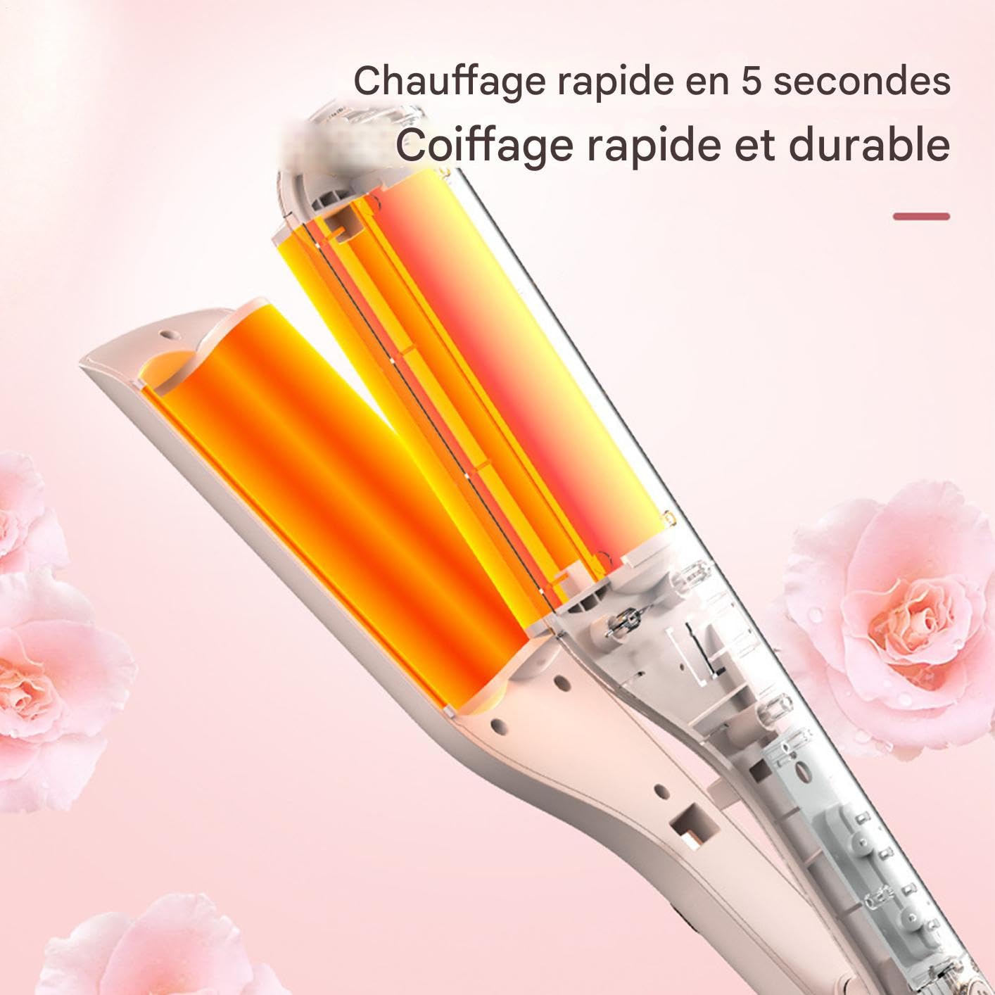 Crêpeur À Cheveux Pour Femmes, Outil de Coiffure pour Frisures et Crêpes, Chauffage Rapide Avec Température Réglable Pour Femme Amie Plage Salon Cosplay