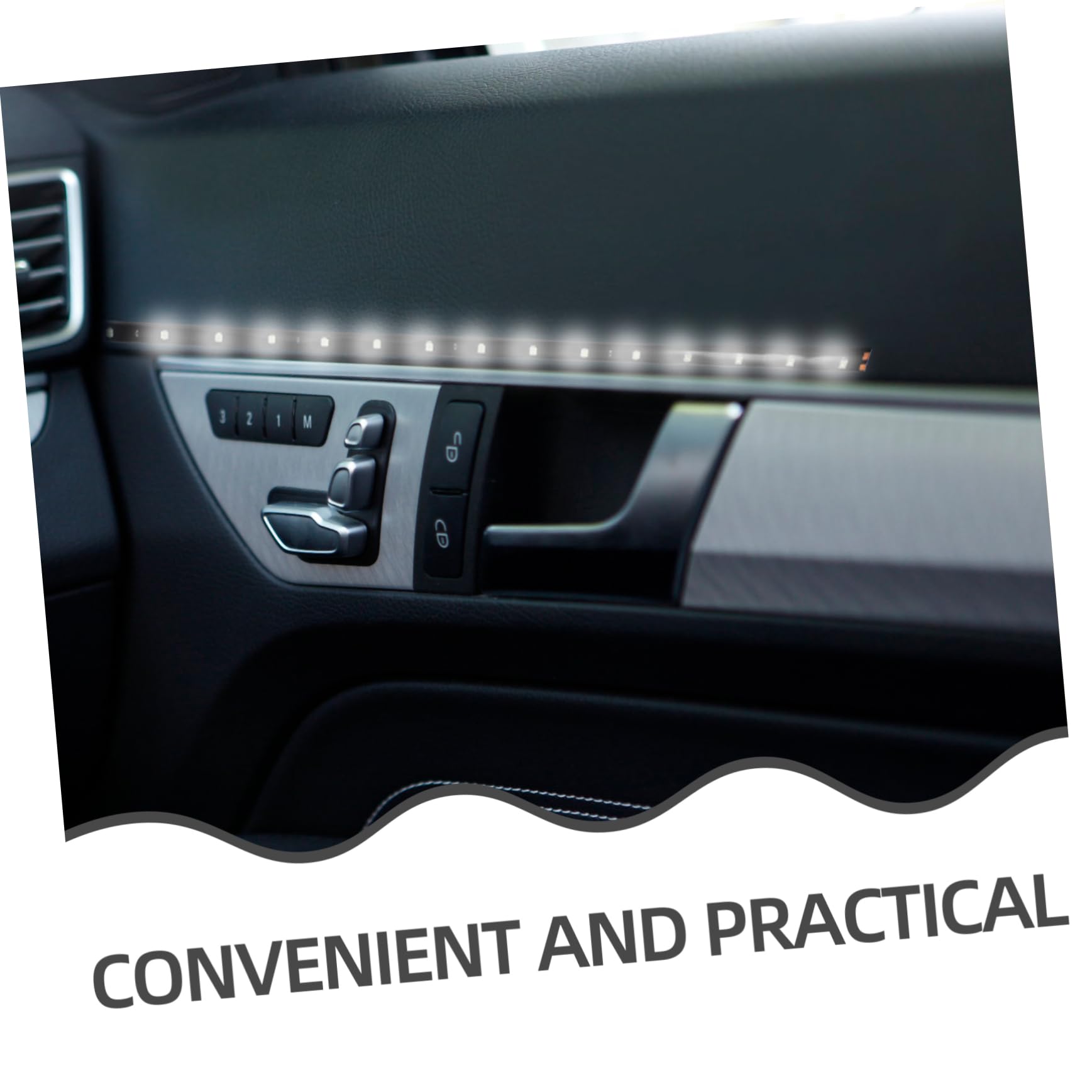 Cabilock Ruban LED Voiture Blanc 12v 4 Pièces Bandes Lumineuses LED pour Voitures Design Simple pour Décoration Intérieure Golf