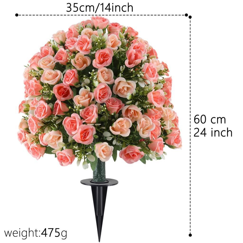 Sharplace Fleurs artificielles, arbustes et plantes artificielles décoratives pour jardin, Saint-Valentin, extérieur, Rose