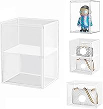 Siyecioa Display Cases for Collections Display Case Glass Display Case Perspex Transparent Acrylic Display Box Doll Display Case with Door for Collectible Figures 2 Shelves (40×30×25cm)