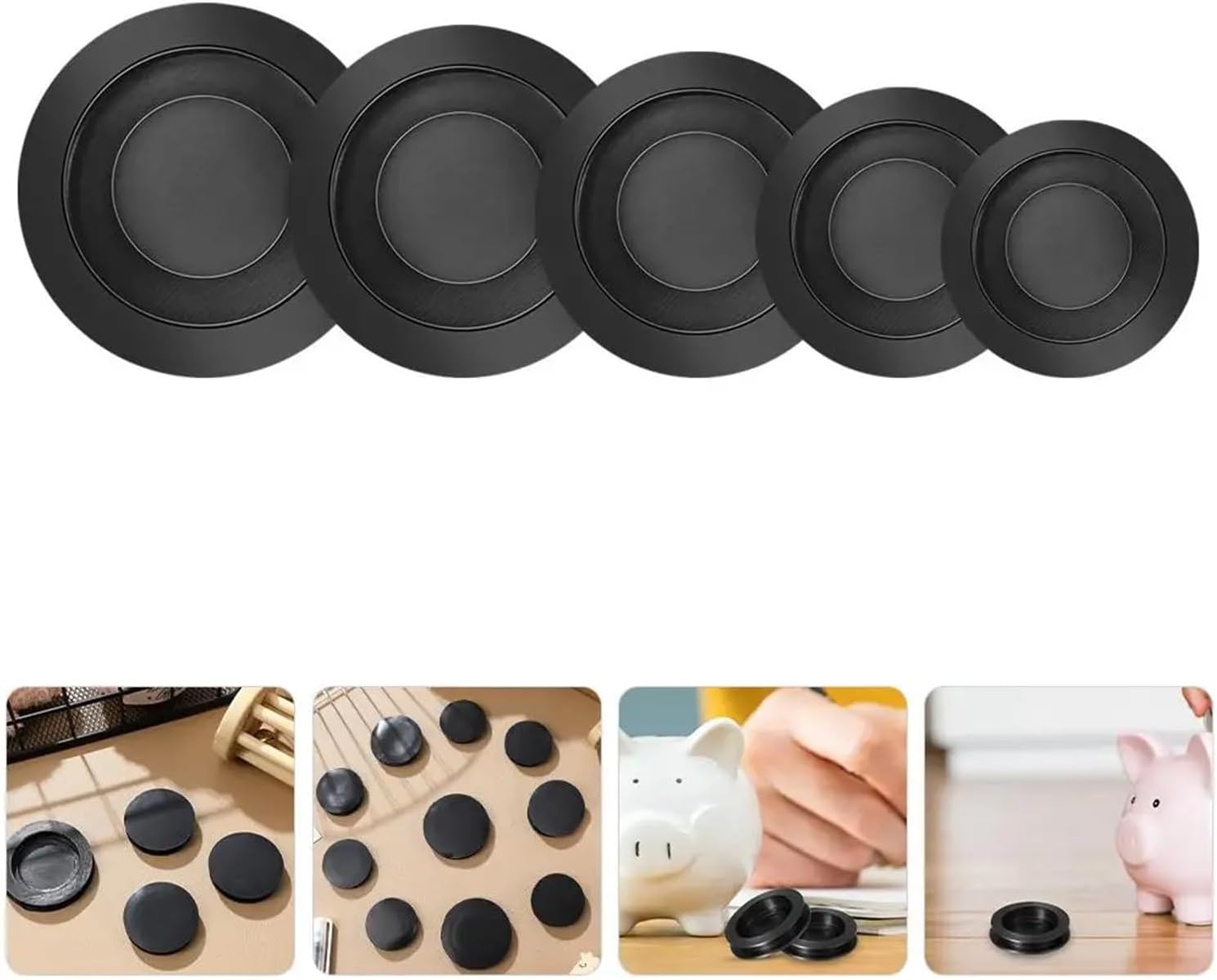Piggy Bank Stopper 40Pcs Bank Rubber Covers Round Drilled Plugs Money Pot Bottom Hole Stoppers Sealing