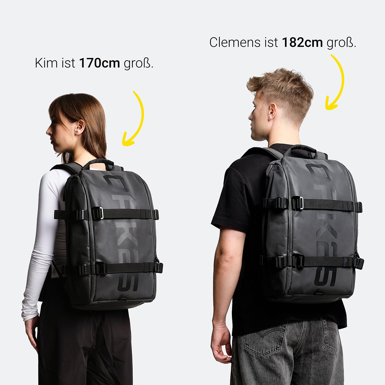 OAK25 Zaino Grande da Uomo & Donna Nero - Luminite Daybag - Zaino Riflettente per Bicicletta e Lavoro - Con Scomparto per Laptop - Idrorepellente
