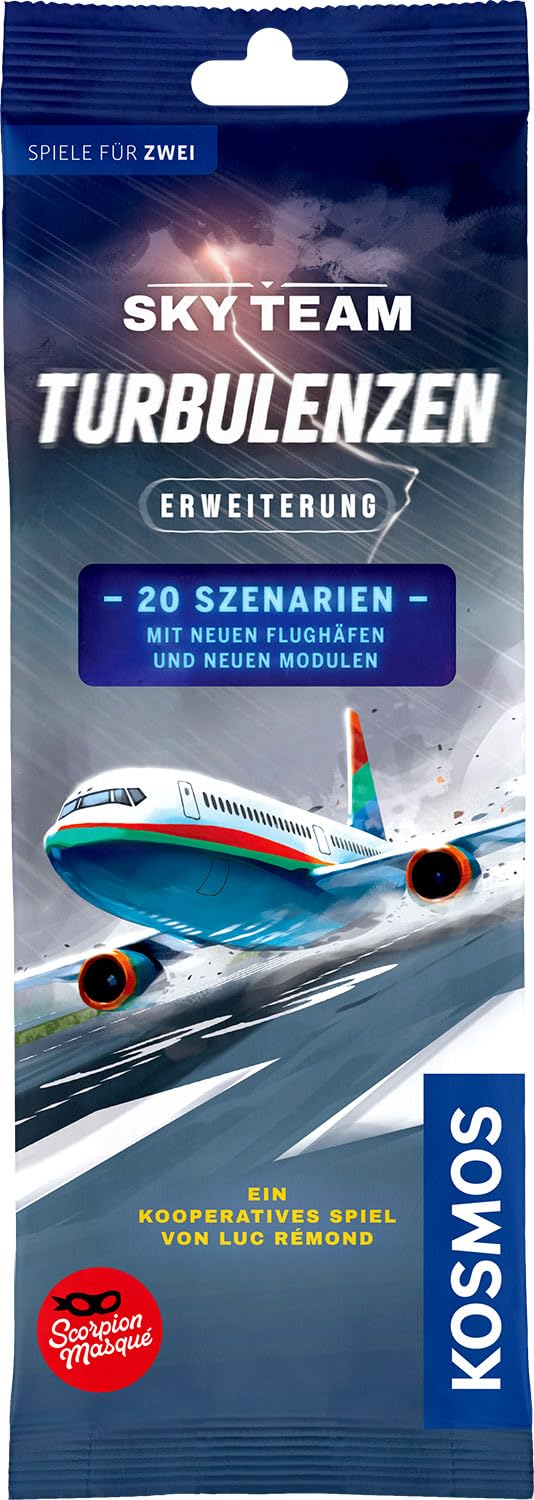 Kosmos 684976 Sky Team Expansion: Turbulence, 20 Scenarios with New Airports and New Modules for Game of The Year 2024, Game for 2 People