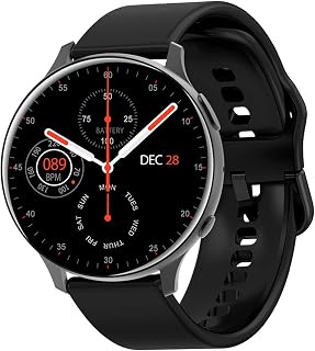 BASICF Smart Watches, Smart Watch for Android Phones Ios, 1.4" Touch Screen Fitness Tracker Remote Photo, Pedometer Calorie Counter, Waterproof Smartwatch(Black)