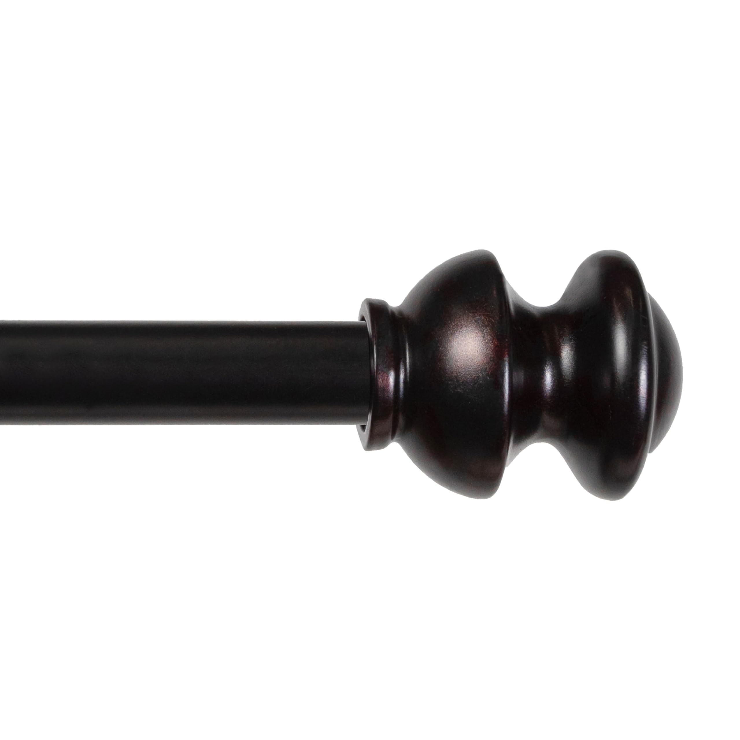 Kenney Kendall Knob Window Curtain Rod, Adjustable Curtain Rod for Windows 48 to 86 Inches, Extendable Curtain Rod Set, Antique Rust Brown Curtain Rod