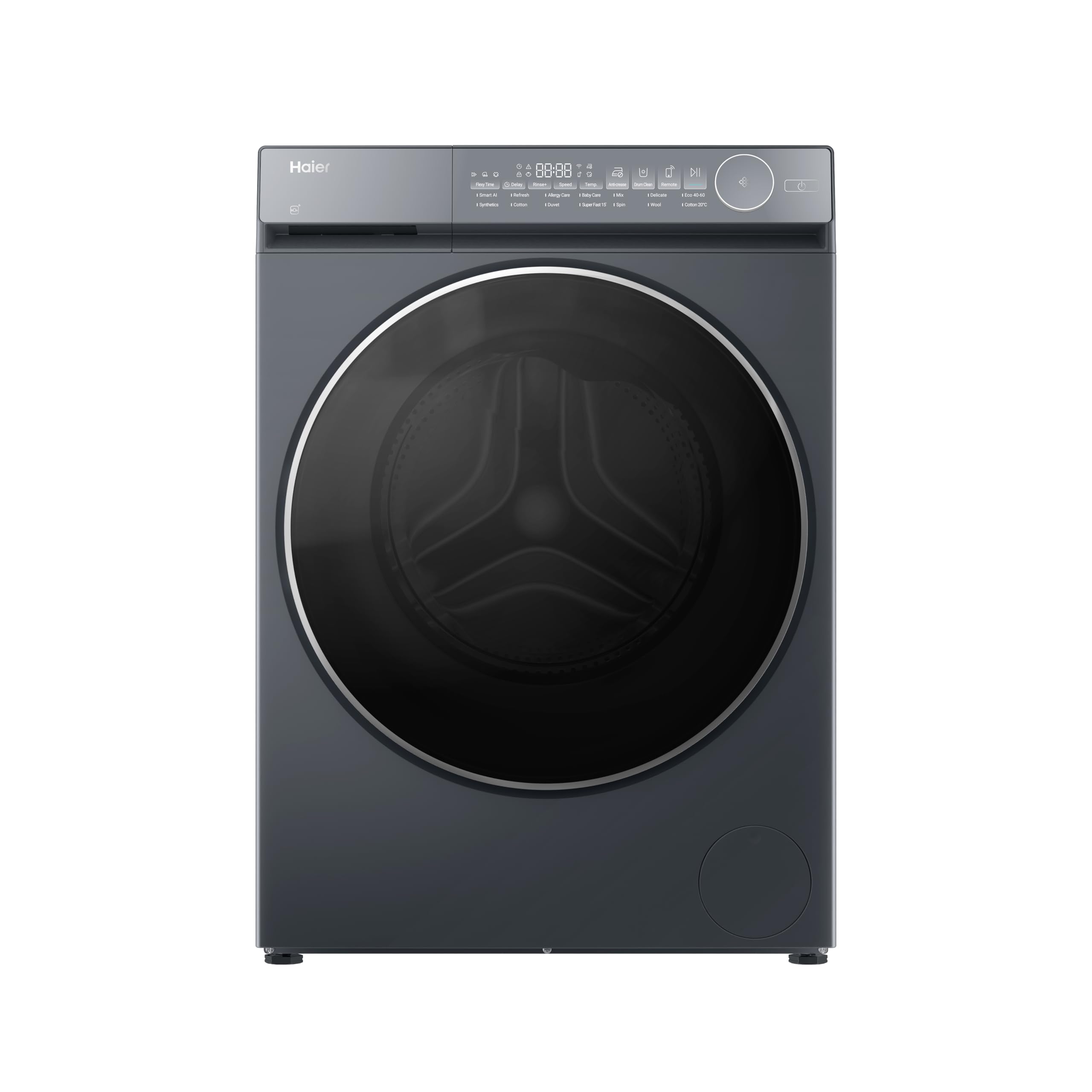 Haier X7 HW100-B14367GUUK Washing Machine, 10kg, 1400rpm, Graphite, A-30% Energy Class