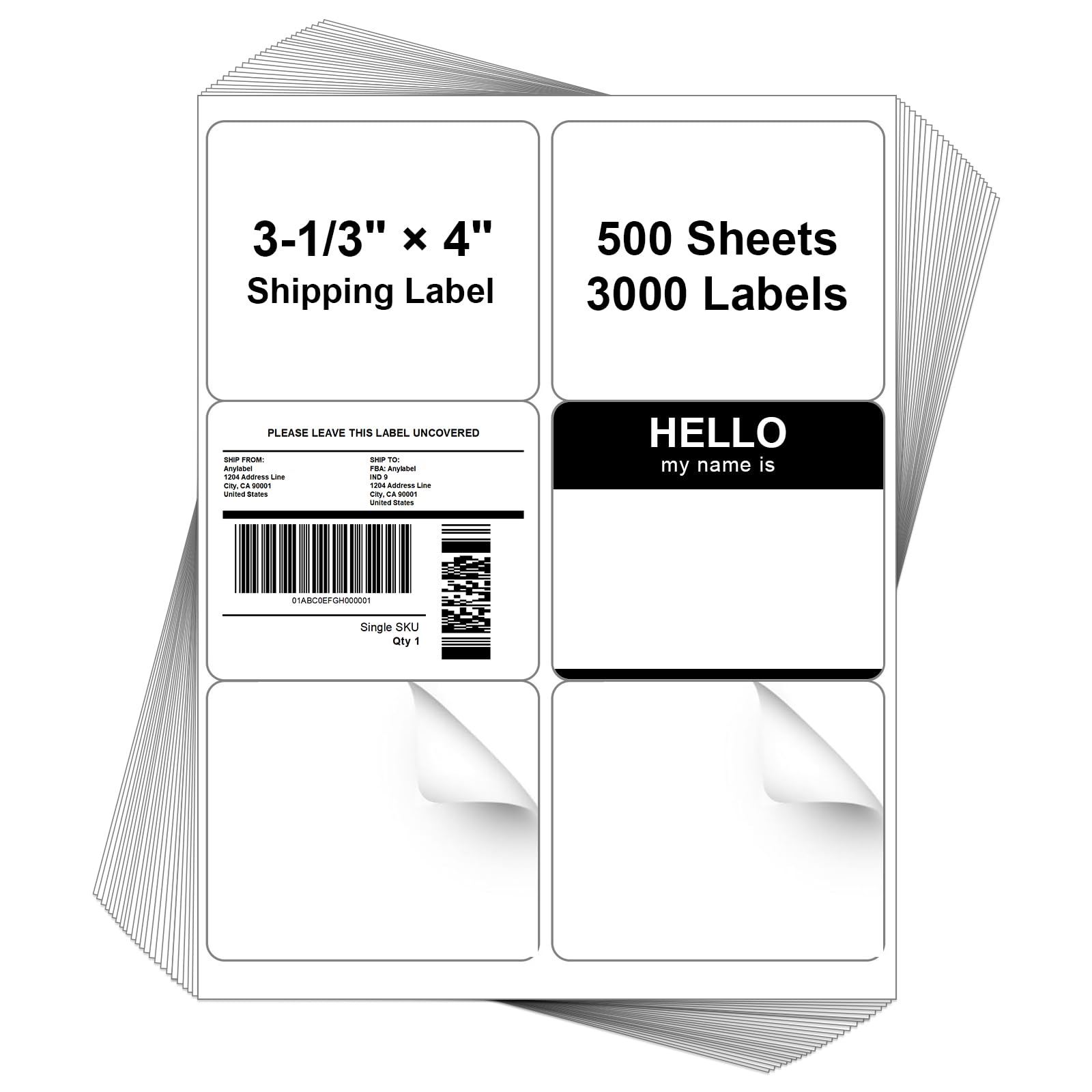 Anylabel 31/3 X 4 Shipping Labels 6 Per Sheet For Laser
