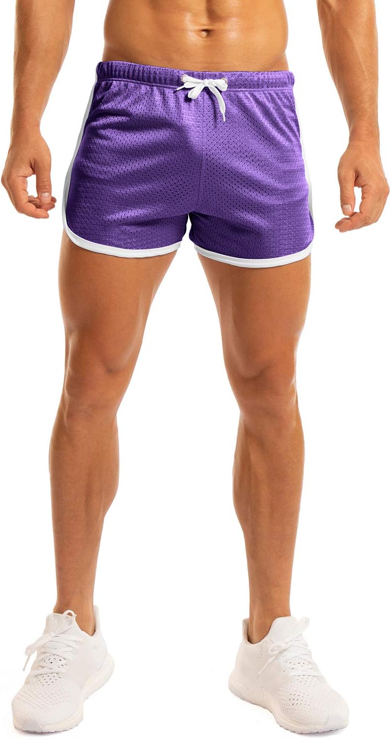 OuberMen's Fitted Shorts Bodybuilding Workout Gym Running Tight Lifting Shorts