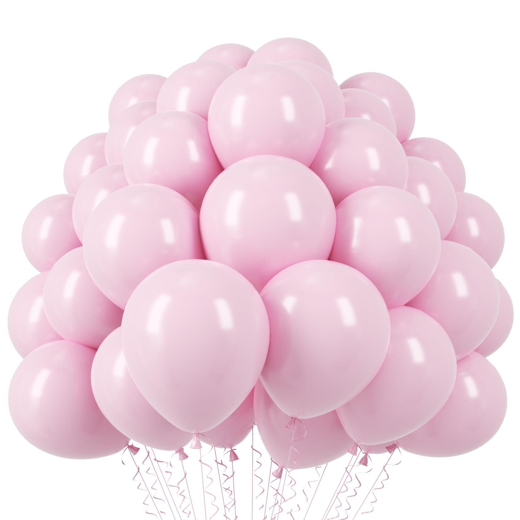 Voircoloria 110pcs Light Pink Pastel Pink Latex Party Balloons, 12inch