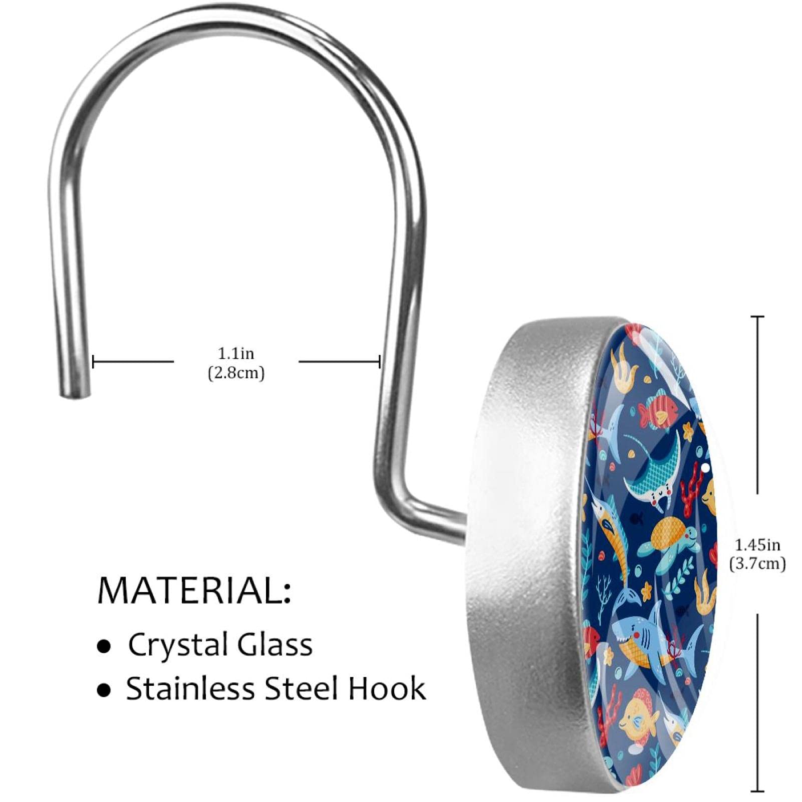 12 confezioni di ganci decorativi per tenda da doccia, in acciaio inox, per bagno, tenda da doccia con anelli eleganti a forma di diamante