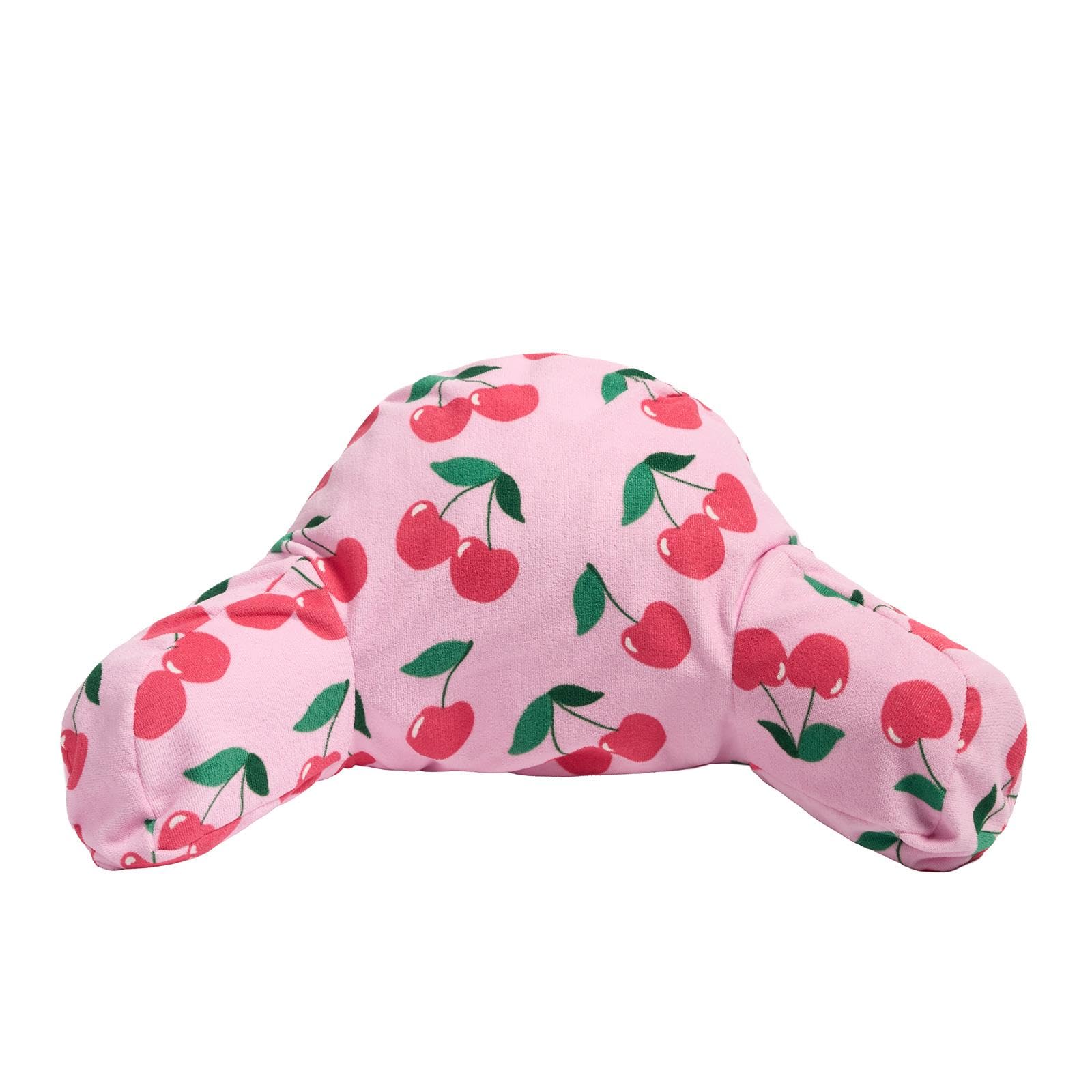 OHS Cherry Inflatable Cuddle Cushion, Gifts for Women Reading Pillow for Bed Adult with Microfibre Cover Sun Lounger Back Support Cushion with Arms Sofa Poolside Beach Lounge Travel Cushion