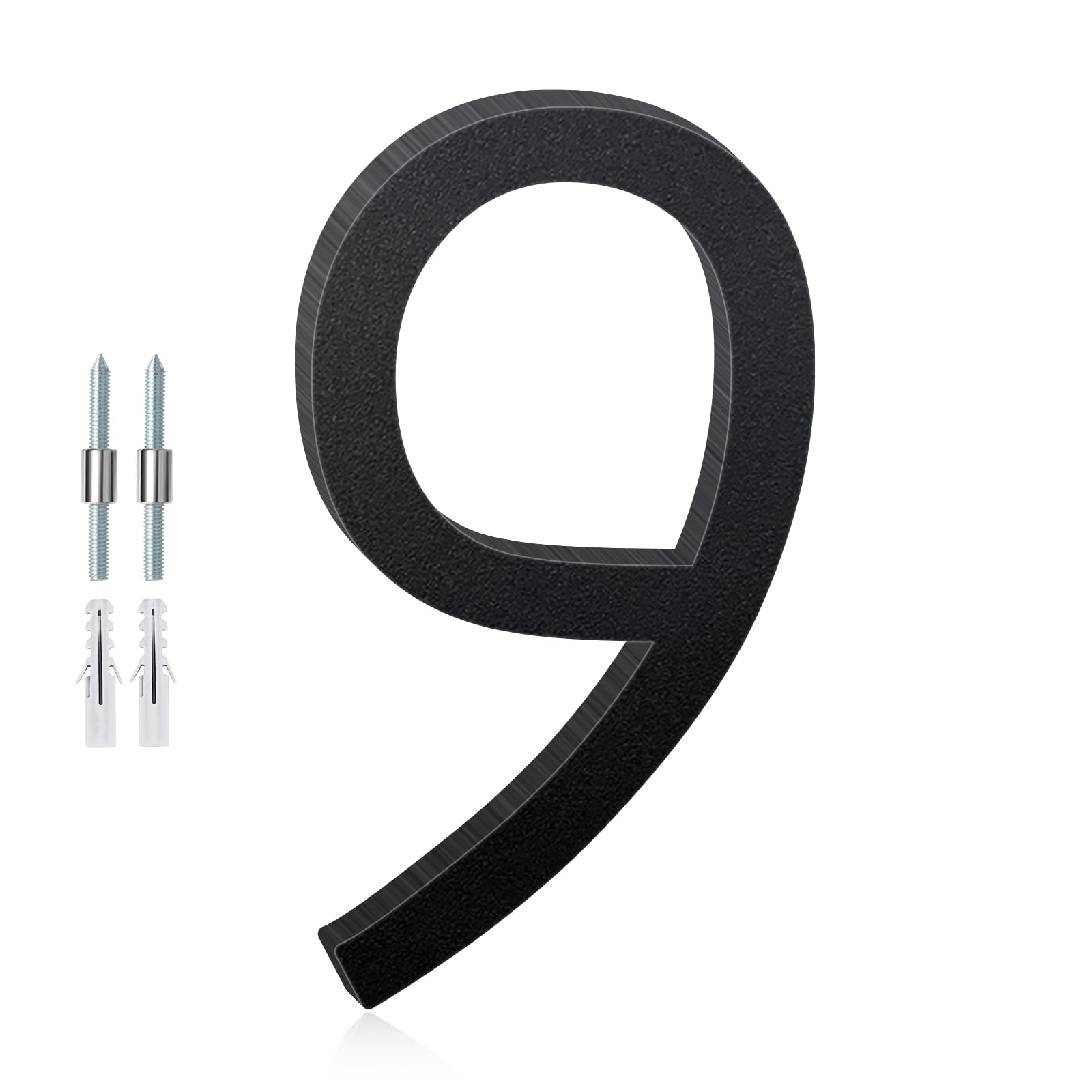 4 Inch Floating Aluminum House Numbers, Modern Metal House Address Numbers Letters, Aluminum Address Letters for Outside, Black Metal Door Letter and