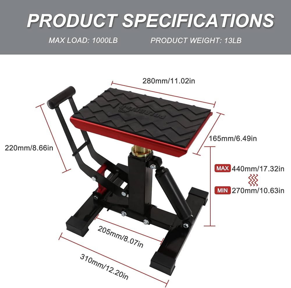 POLARBEAR Dirt Bike Stand Quick Jack Hydraulic Stand Motorcycle