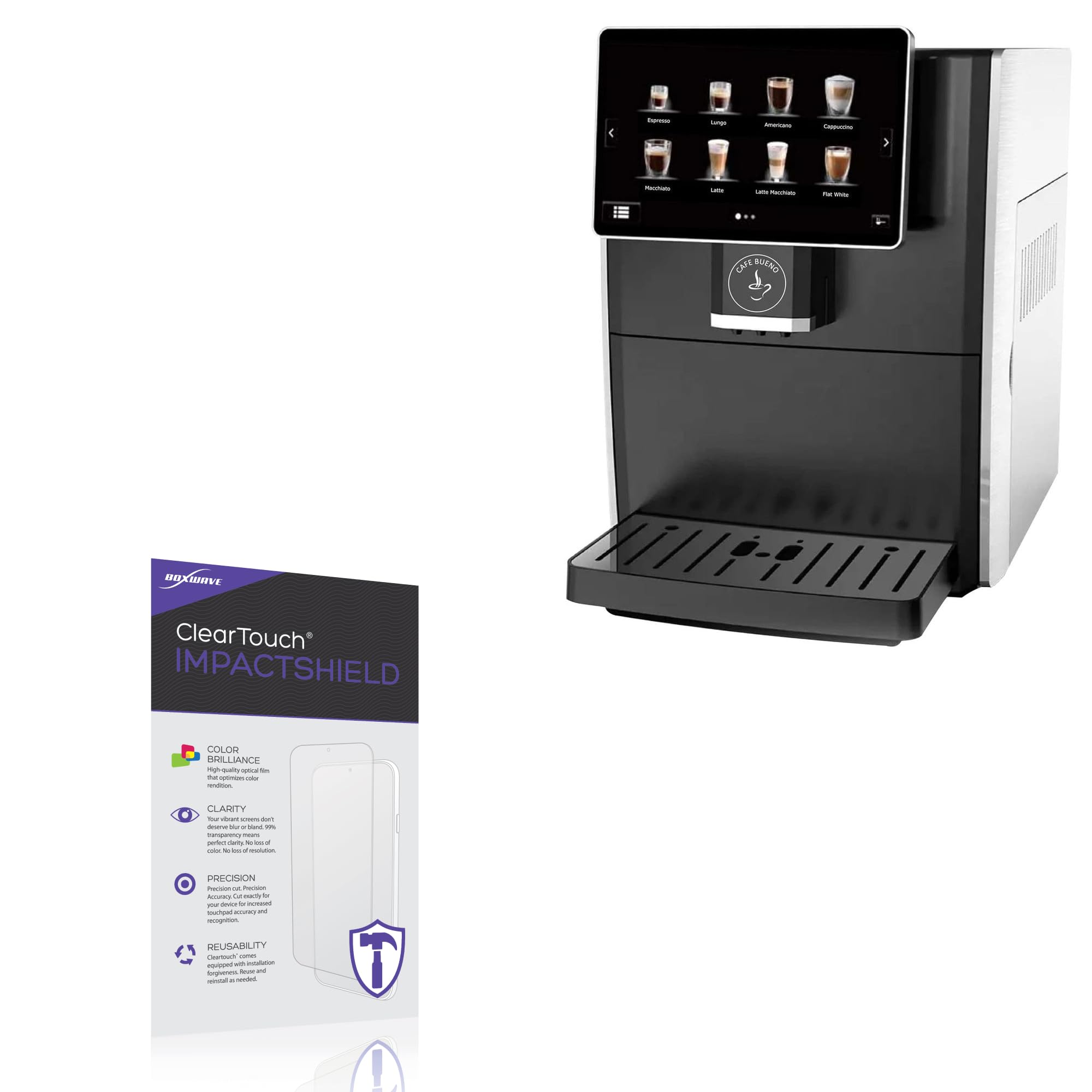 BoxWave Screen Protector Compatible With Cafe Bueno CB-3000 - ClearTouch ImpactShield (2-Pack), Impenetrable Screen Protector Flexible Film