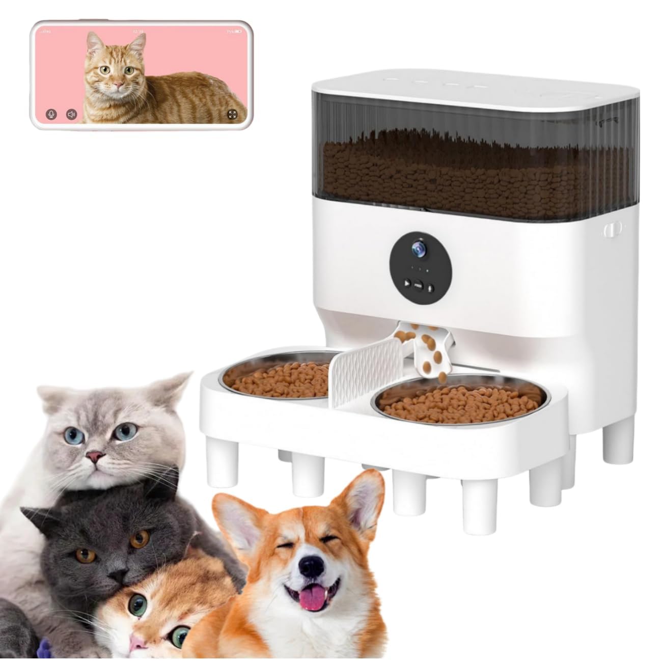 ほぼ未使用】首輪タグで蓋が開く自動給餌器 HoneyGuaridan RFID ペット