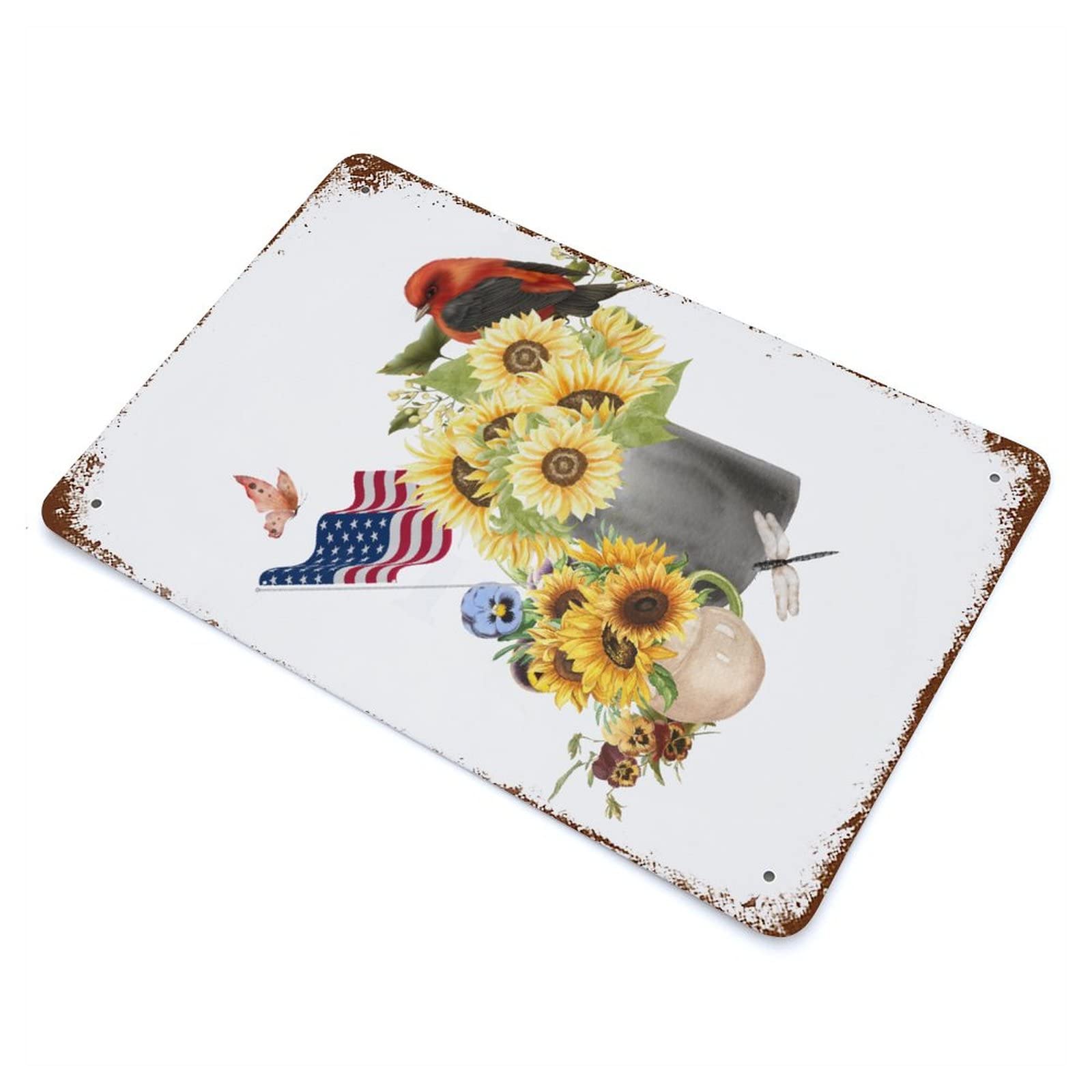 Panneau cardinal tournesol USA idée cadeau commémoratif pour la cour