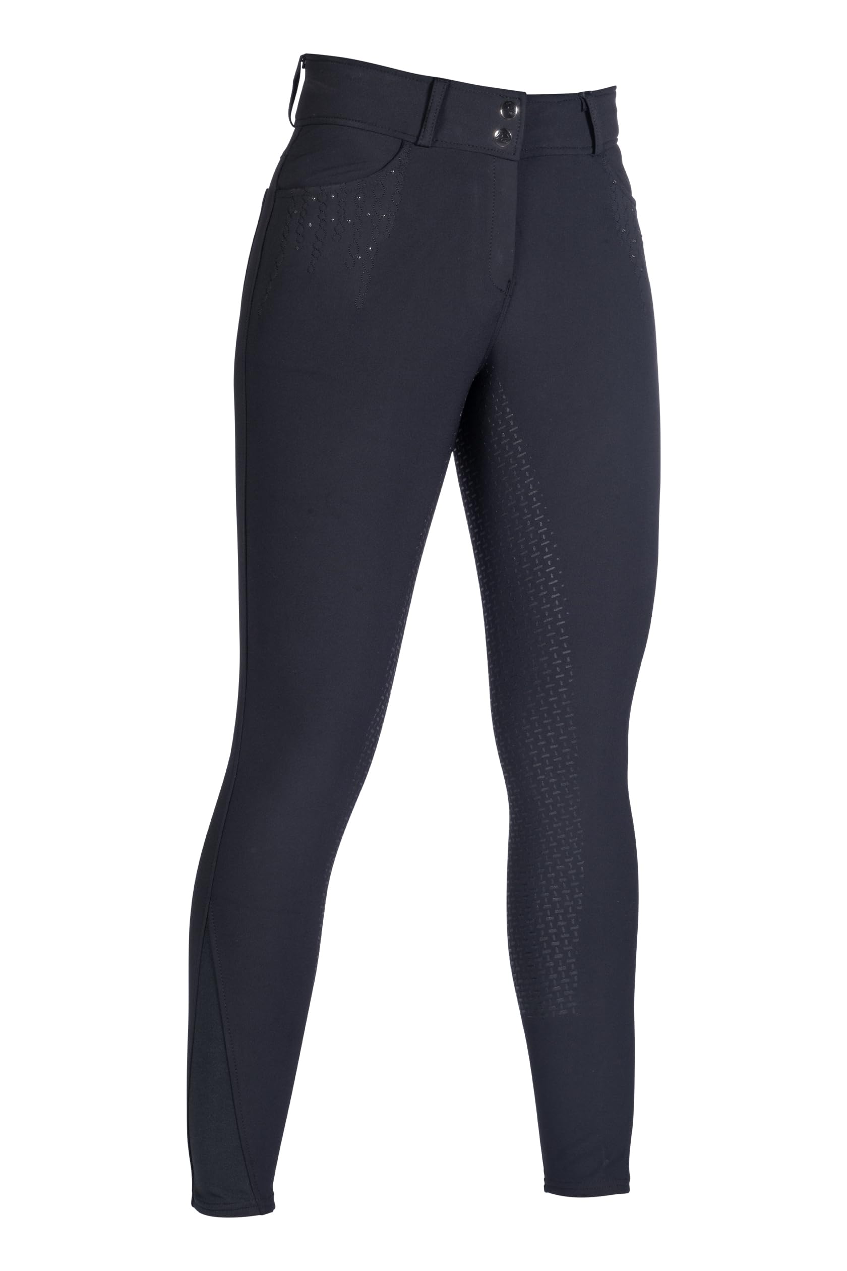 HKM Women's Savona Style Silicone Full seat Riding Breeches, Black, 28