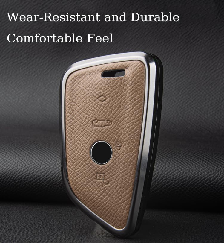 Funda para Llave de Coche para BMW 3/4/5 Series X1 X2 X3 X4 X5 X6 325Li 530 i3 iX3,Funda de Cuero TPU para Llave de Coche,Carcasa de protección Completa,C-Black