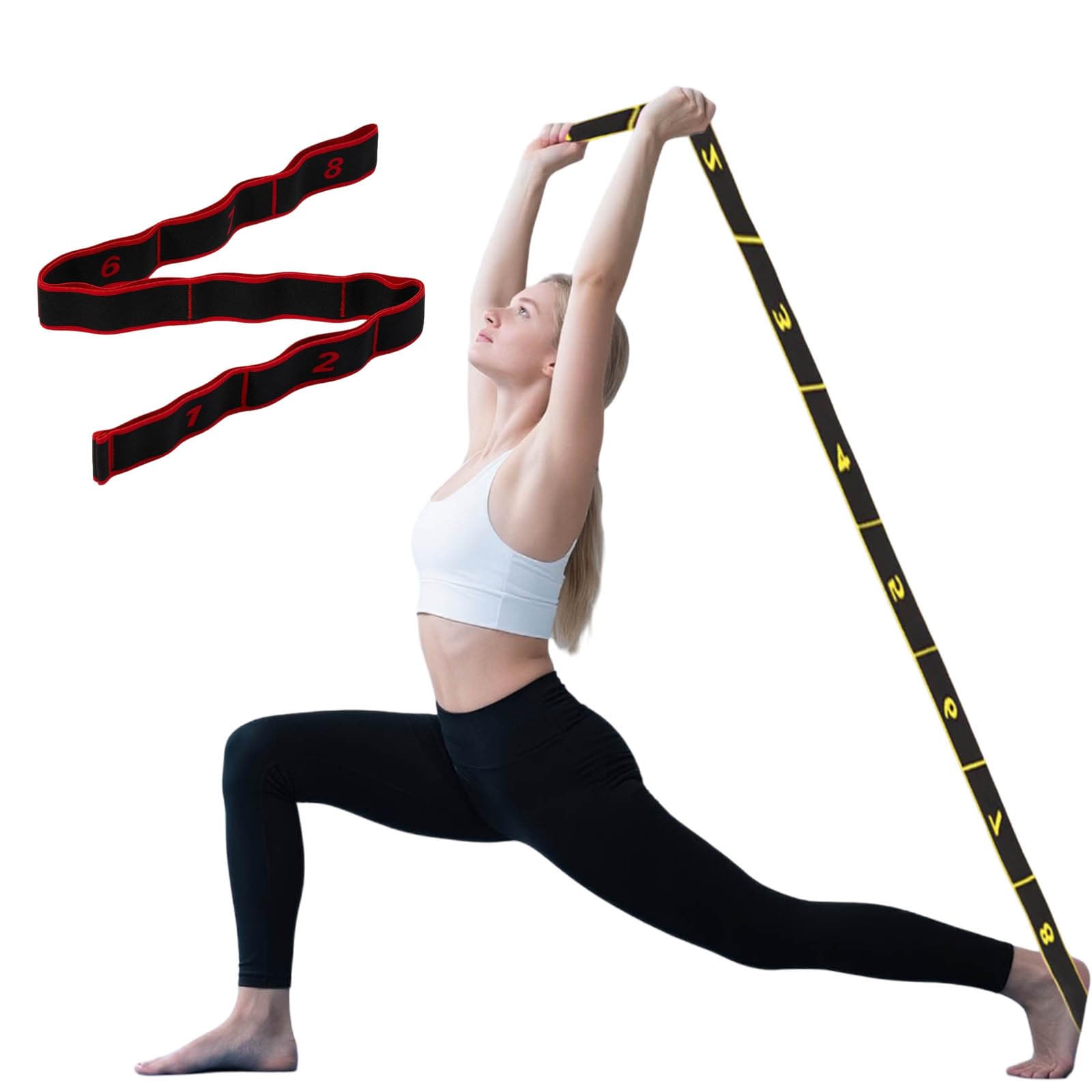 Resistance Bands for Working Out, 8-Levels Elastic Adjustable Exercise Band for Women and Men,Body Stretching,Yoga,Pilates,Booty Legs,Workout Bands for Fitness,Physical Therapy,Gym,Training